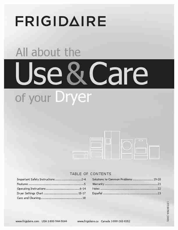 Frigidaire Clothes Dryer FAQE7072LA-page_pdf